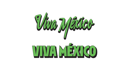 Viva Mexico, traditional mexican phrase holiday. Lettering vector illustration.