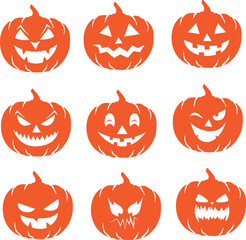 Halloween pumpkin set, Scary Pumpkin Face SVG Bundle, Pumpkin Face Clipart, Pumpkin Face DXF, Pumpkin Face Vector, Pumpkin Face png, Halloween face svg, Scary Faces