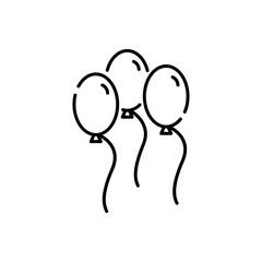 Simple balloons line icon. Stroke pictogram. Vector illustration isolated on a white background. Premium quality symbols. Vector sign for mobile app and web sites