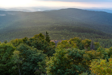 Aussicht von der Lausche in das Lausitzer Gebirge