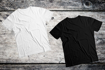 black and white t shirt Gildan T-shirt Mockup - obrazy, fototapety, plakaty