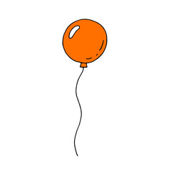 Balloon. Festive decoration. Party. Birthday. Vector. Doodle. Drawn by hand. Elements for a greeting card.