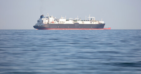 LNG Tanker at sea, transporting LNG