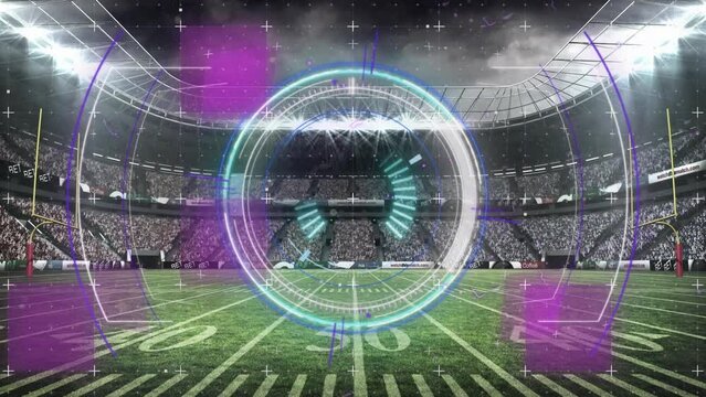 Animation of scan scoping over stadium