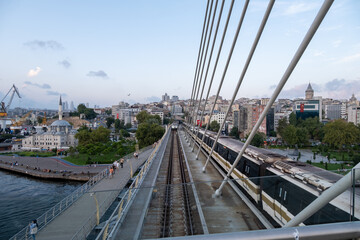 Fototapeta premium istanbul tram metro tramway train on railway 