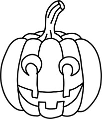 simplicity halloween pumpkin freehand drawing flat design.