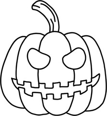 simplicity halloween pumpkin freehand drawing flat design.