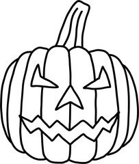 simplicity halloween pumpkin freehand drawing flat design.
