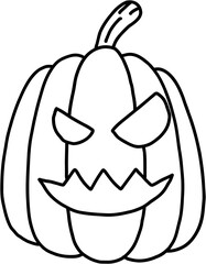 simplicity halloween pumpkin freehand drawing flat design.