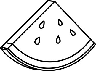 watermelon fruit line drawing outline