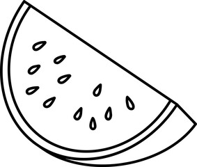 watermelon fruit line drawing outline