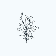 Hand drawn abstract imagination plant