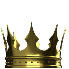 3D rendering illustration of a gold crown