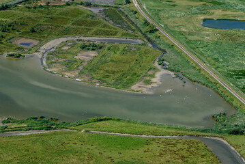 vue aérienne de la Baie de Somme en France