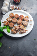 food offal meat kebab Troyes pork  fresh dish healthy meal food snack on the table copy space food background