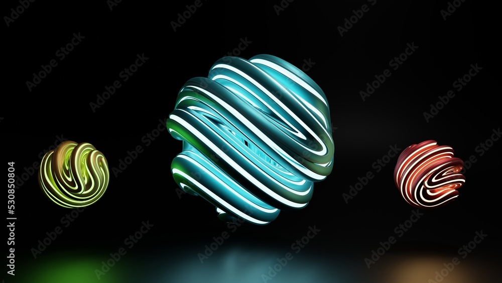 Poster sci fi background 3d rendering Abstract  geometric background Abstract background with 3d geometric shapes. Modern cover design. Ads banner template. Dynamic wallpaper with balls or particles (3)