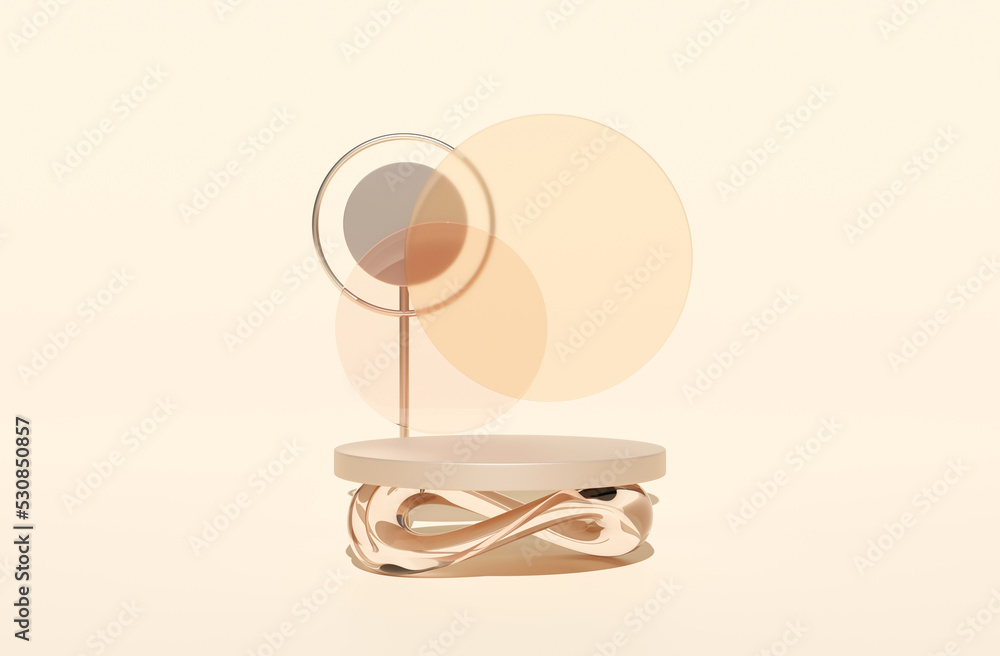 Poster abstract realistic 3d light brown cylinder pedestal podium minimal scene for product display present