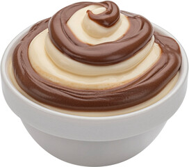 Chocolate vanilla cream swirl isolated