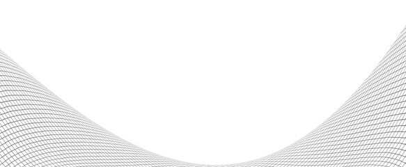 Line art striped graphic template.Abstract black wave design element.