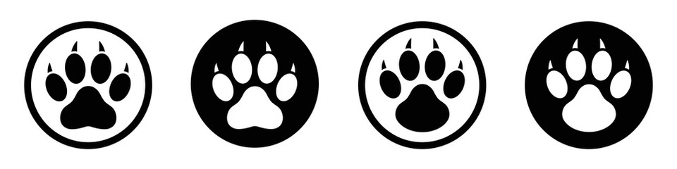 Paw Foot Animal. Animal footprint icon, vector Illustration