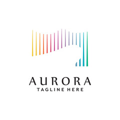aurora light wave logo template