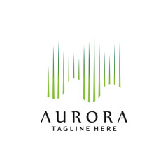 aurora light wave logo template