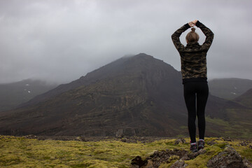 person in the mountains