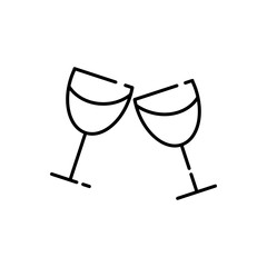 Bar line icon, wine glass
