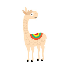 Friendly lama. For use in the design of covers and brochures, flyers, icons, cards and posters.