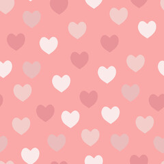 Fototapeta na wymiar Modern decorative vector pattern design of geometric love symbols for fabric and printing. Seamless repeating texture. Romantic valentine background