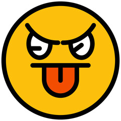 Fototapeta premium cheeky face emoticon illustration