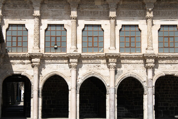 Antique columns , antique columns of Diyarbakir Great Mosque. Selective Focus.