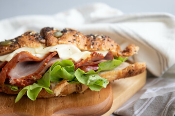 Whole Grain Croissant Pastrami Sandwich