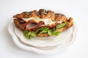 Whole Grain Croissant Pastrami Sandwich