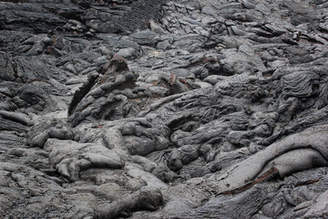 Full frame shot of the lava structures in the Volcanic National Park Hawaii