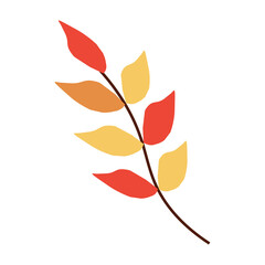 Branch with autumn leaves. Vector illustration. For the design of prints, cards, flyers, clothing, packaging, brochures and covers.