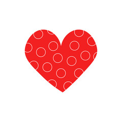 Decorative red heart. Use for Valentine's Day, birthday, wedding, gender parties. Vector illustration. For the design of prints, cards, flyers, clothing, packaging, brochures and covers.