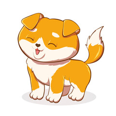 Vector illustration of a cute cheerful puppy