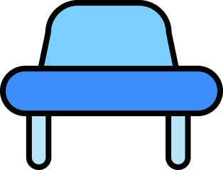 blue sofa icon illustration