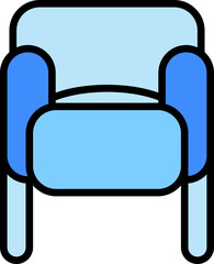 blue sofa icon illustration