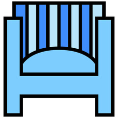 blue sofa icon illustration