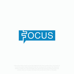 Lettering focus logo vector with focus icon for business growth startup