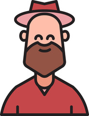 beard man character avatar illustration