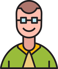office worker and businessman avatar illustration