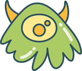 cute and doodle monster character illustration