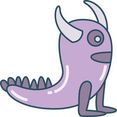 cute and doodle monster character illustration