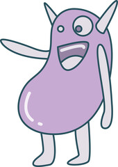 cute and doodle monster character illustration