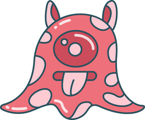 cute and doodle monster character illustration