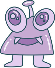 cute and doodle monster character illustration