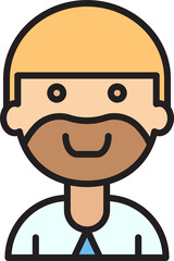 beard man character avatar illustration